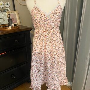 Vintage handmade 70s style prairie lace midi dress